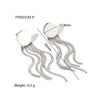 Wholesale Women's Exaggerated Tassel Earrings In Wave Pattern Stainless Steel With Pvd Vacuum Plating