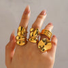 Wholesale Women's Exaggerated Thick Geometric Open Ring In High Bright Round Stainless Steel With Electroplating