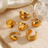 Wholesale Women's Exaggerated Thick Geometric Open Ring In High Bright Round Stainless Steel With Electroplating