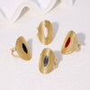 Wholesale Women's Exaggerated Wide Food Finger Ring Geometric Pattern Stainless Steel 18K Gold Plated Electroplated