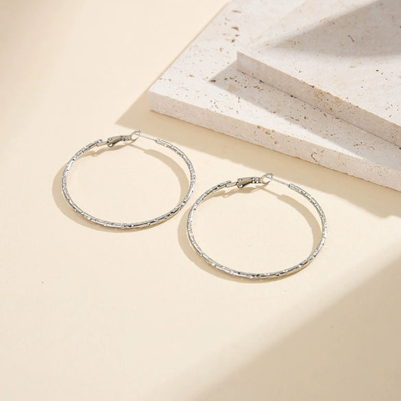 Wholesale Women's Exaggerated Y2k Style Geometric Round Gold Hoop Earrings Made Of 304 Stainless Steel With Electroplating