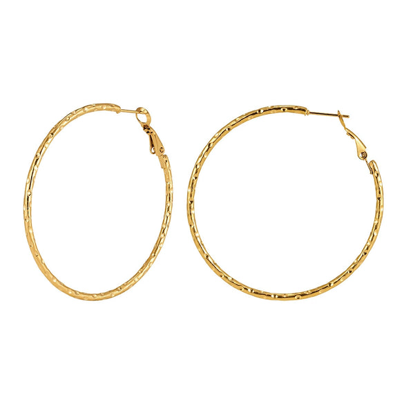 Wholesale Women's Exaggerated Y2k Style Geometric Round Gold Hoop Earrings Made Of 304 Stainless Steel With Electroplating