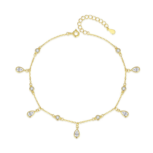 Wholesale Women's Exotic Drop Shape Tassel S925 Sterling Silver Zircon Accessories