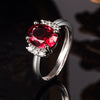 Wholesale Women's Exotic Geometric Copper Platinumplated Ring With Ruby And Amethyst