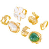 Wholesale Women's Exotic Geometric Zinc Alloy Electroplated Ring Set With Flower And Chain Patterns