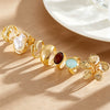 Wholesale Women's Exotic Geometric Zinc Alloy Electroplated Ring Set With Flower And Chain Patterns