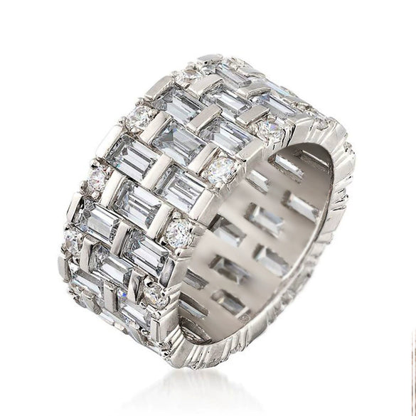 Wholesale Women's Exquisite Geometric Copper Zircon Wedding Ring Jewelry
