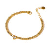 Wholesale Women's Exquisite Light Luxury Highend Electroplated Stainless Steel And 18K Heart Shape And Geometric Bracelet With Inlaid Zircon Design