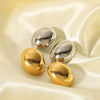 Wholesale Women's Exquisite Stainless Steel Earrings With Geometric Design 18K Gold Plated By Vacuum Real Gold Electroplating In Pvd Furnace