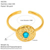 Wholesale Women's Exquisite Titanium Steel Flower Pattern Electroplated Open Ring With Retro And Personality Style