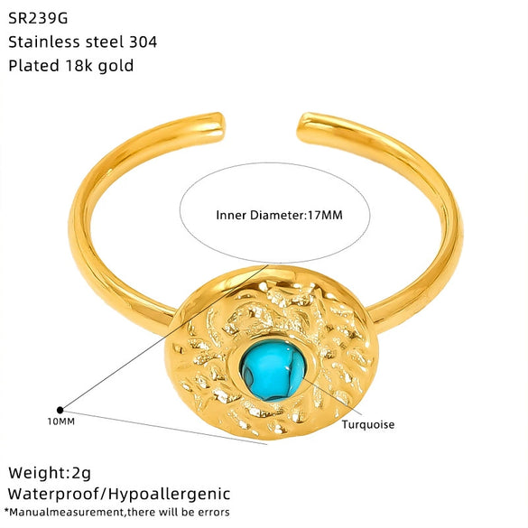 Wholesale Women's Exquisite Titanium Steel Flower Pattern Electroplated Open Ring With Retro And Personality Style