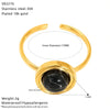 Wholesale Women's Exquisite Titanium Steel Flower Pattern Electroplated Open Ring With Retro And Personality Style