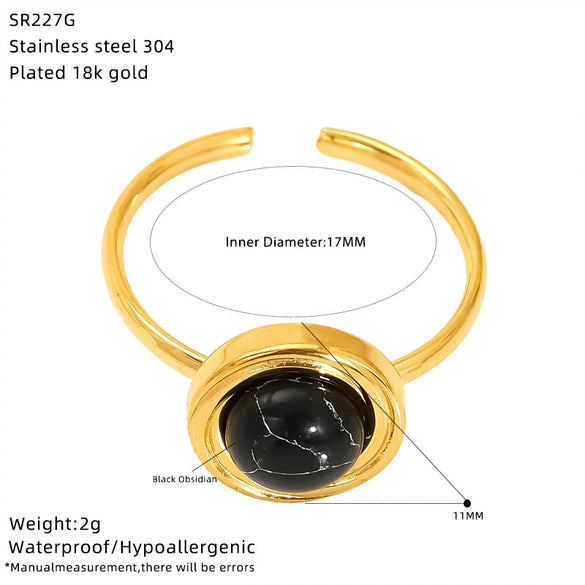Wholesale Women's Exquisite Titanium Steel Flower Pattern Electroplated Open Ring With Retro And Personality Style