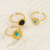 Wholesale Women's Exquisite Titanium Steel Flower Pattern Electroplated Open Ring With Retro And Personality Style