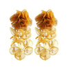 Wholesale Women's Fabric Pearl Inlaid Flower Earrings