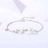 Wholesale Women's Fairy Style Inlaid Shell Flower Insect Star Sterling Silver Bracelet
