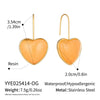 Wholesale Women's Fairy Style Multicolor Resin Heart Earrings With Stainless Steel Ear Needles And Pvd Furnace Vacuum Real Gold Plating