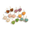 Wholesale Women's Fairy Style Multicolor Resin Heart Earrings With Stainless Steel Ear Needles And Pvd Furnace Vacuum Real Gold Plating