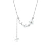 Wholesale Women's Fairy Style Silver Necklace With Inlaid Shell Flower Insect Star Pattern And Cross Chain