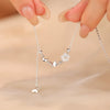 Wholesale Women's Fairy Style Silver Necklace With Inlaid Shell Flower Insect Star Pattern And Cross Chain