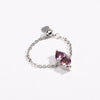 Wholesale Women's Fashion Adjustable Stretch Ring Copper Gold Plated Heart Shape Zirconia