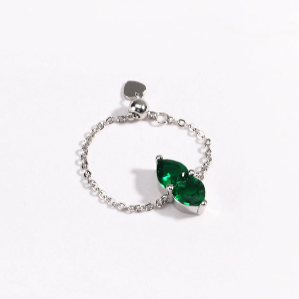 Wholesale Women's Fashion Adjustable Stretch Ring Copper Gold Plated Heart Shape Zirconia