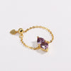 Wholesale Women's Fashion Adjustable Stretch Ring Copper Gold Plated Heart Shape Zirconia