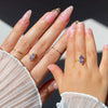 Wholesale Women's Fashion Adjustable Stretch Ring Copper Gold Plated Heart Shape Zirconia