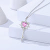 Wholesale Women's Fashion Allmatch Heartshaped Geometric Inlaid Zircon 925 Sterling Silver Necklace With Cross Chain