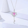 Wholesale Women's Fashion Allmatch Heartshaped Geometric Inlaid Zircon 925 Sterling Silver Necklace With Cross Chain