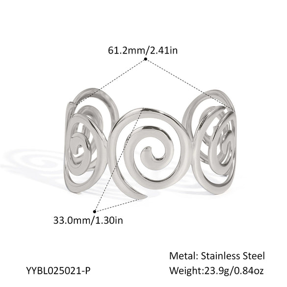 Wholesale Women's Fashion Beads Creative Threaded Opening Stainless Steel Bracelet With Pvd Furnace Vacuum Real Gold Plating