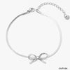 Wholesale Women's Fashion Bow Jewelry Suit With Stainless Steel Chain And Opening Ring Polishing And Electroplating Process Non Fading