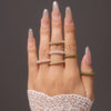 Wholesale Women's Fashion Bright Zircon Ring Stainless Steel Pvd Electroplated Geometric Style