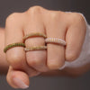 Wholesale Women's Fashion Bright Zircon Ring Stainless Steel Pvd Electroplated Geometric Style