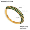 Wholesale Women's Fashion Bright Zircon Ring Stainless Steel Pvd Electroplated Geometric Style