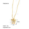 Wholesale Women's Fashion Butterfly Insect Pattern Stainless Steel Jewelry Suit With Electroplating And Inlaid Zircon Including Earrings Ring And Necklace
