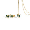 Wholesale Women's Fashion Butterfly Insect Pattern Stainless Steel Jewelry Suit With Electroplating And Inlaid Zircon Including Earrings Ring And Necklace