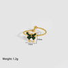 Wholesale Women's Fashion Butterfly Insect Pattern Stainless Steel Jewelry Suit With Electroplating And Inlaid Zircon Including Earrings Ring And Necklace