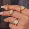Wholesale Women's Fashion Casual Open Design Geometric Titanium Steel Love Ring With Electroplating And Super Flash Zircon Jewelry