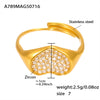 Wholesale Women's Fashion Casual Open Design Geometric Titanium Steel Love Ring With Electroplating And Super Flash Zircon Jewelry