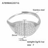 Wholesale Women's Fashion Casual Open Design Geometric Titanium Steel Love Ring With Electroplating And Super Flash Zircon Jewelry