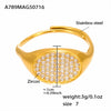 Wholesale Women's Fashion Casual Open Design Geometric Titanium Steel Love Ring With Electroplating And Super Flash Zircon Jewelry
