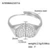 Wholesale Women's Fashion Casual Open Design Geometric Titanium Steel Love Ring With Electroplating And Super Flash Zircon Jewelry