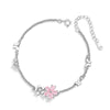 Wholesale Women's Fashion Cherry Blossom And Flower Sterling Silver 925 Electroplated Bracelet