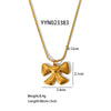 Wholesale Women's Fashion Clavicle Chain With Butterfly Pendant Titanium Steel And Stainless Steel Geometric And Animal Pattern Pvd Furnace Real Gold Electroplating