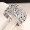 Wholesale Women's Fashion Copper Flower Geometric Ring Jewelry With Zirconia