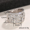 Wholesale Women's Fashion Copper Flower Geometric Ring Jewelry With Zirconia