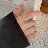 Wholesale Women's Fashion Copper Gold Bow Ring Electroplated Adjustable Tail Ring