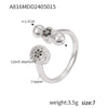Wholesale Women's Fashion Copper Goldplated Geometric Diamond Pin Ring Jewelry