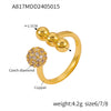 Wholesale Women's Fashion Copper Goldplated Geometric Diamond Pin Ring Jewelry